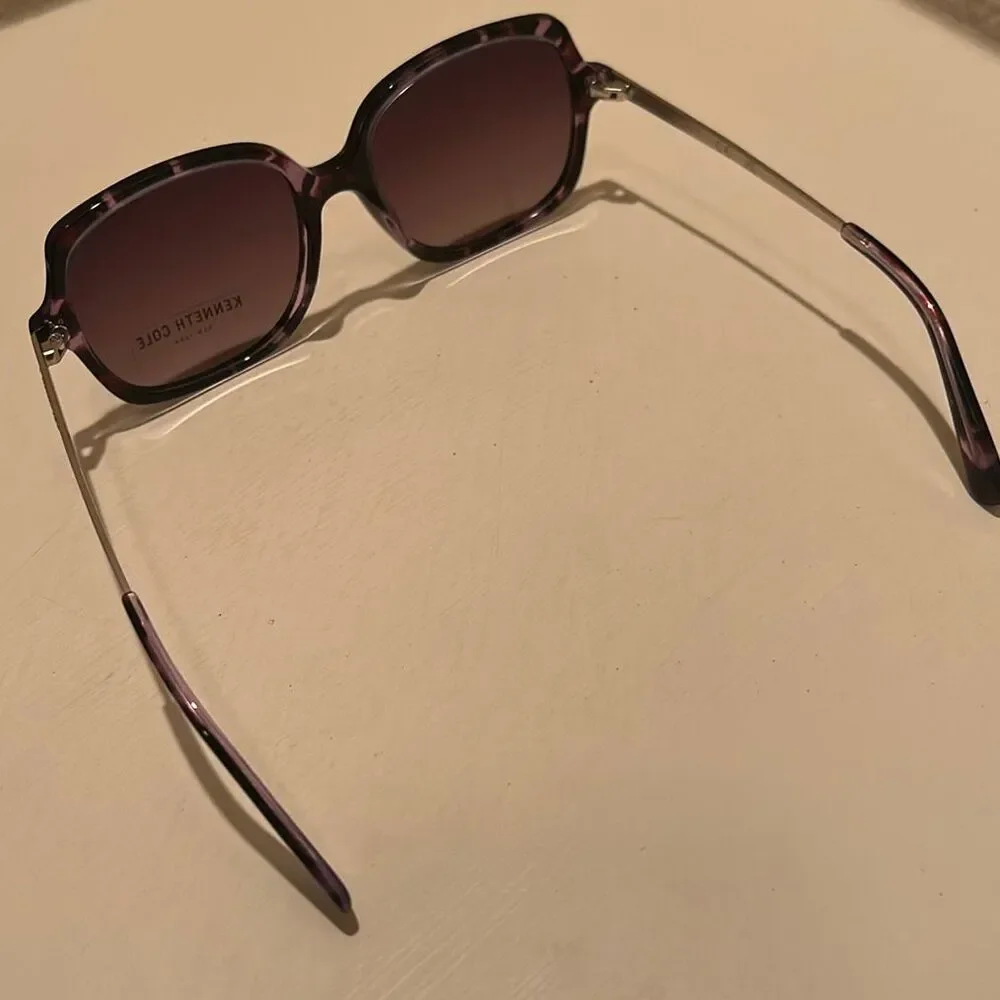 Kenneth Cole New York Oversized Sunglasses Purple Tortoiseshell Pattern KC00009